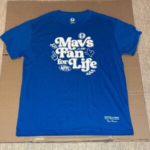 Dallas Mavericks Mavs Fan for Life Blue Graphic Tee